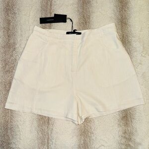 BCBGMAXAZRIA White Tailored High-Waist Shorts